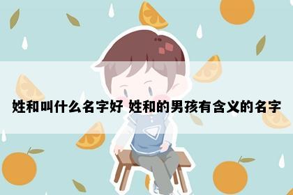 姓和叫什么名字好 姓和的男孩有含义的名字